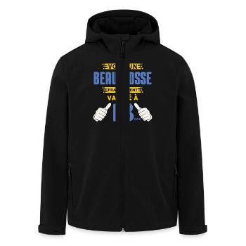 Anniversaire 18 ans Garçon Humoristique 18 ans - Veste softshell homme en polyester recyclé Stanley/Stella - noir - Devant - AI Model Male 185 light (185cm)