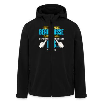 Anniversaire 18 ans Garçon Humoristique 18 ans - Veste softshell homme en polyester recyclé Stanley/Stella - noir - Devant - AI Model Male 185 light (185cm)