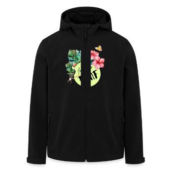 Ich bin fünf – blumiger 5. Geburtstag - Recycelte Männer Softshell-Jacke von Stanley/Stella - Schwarz - Vorne - AI Model Male 185 light (185cm)