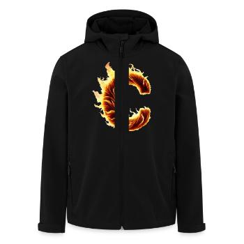 Letter C Flames - Men’s Recycled Softshell Jacket by Stanley/Stella - black - Front - AI Model Male 185 light (185cm)