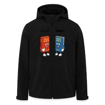 Bibel T-Shirt - Recycelte Männer Softshell-Jacke von Stanley/Stella - Schwarz - Vorne - AI Model Male 185 light (185cm)