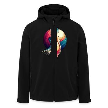 Frau vor dem Mond - Recycelte Männer Softshell-Jacke von Stanley/Stella - Schwarz - Vorne - AI Model Male 185 light (185cm)