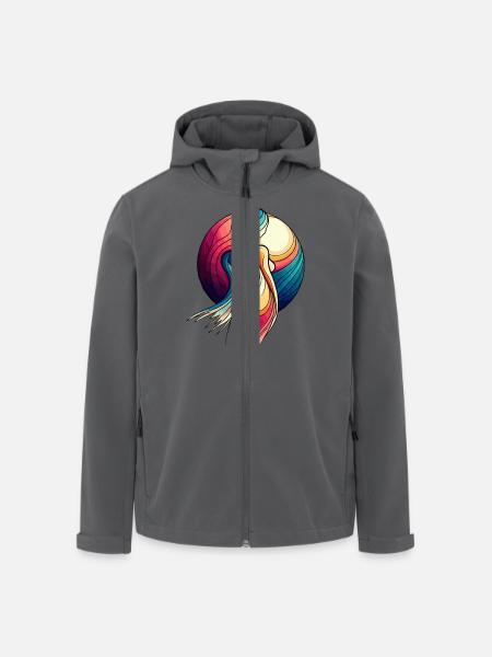 Femme devant la lune - Veste softshell homme en polyester recyclé Stanley/Stella - noir