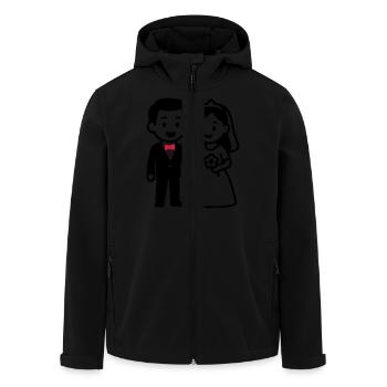 Couple marié Mariage Jeunes mariés - Veste softshell homme en polyester recyclé Stanley/Stella - noir - Devant - AI Model Male 185 light (185cm)