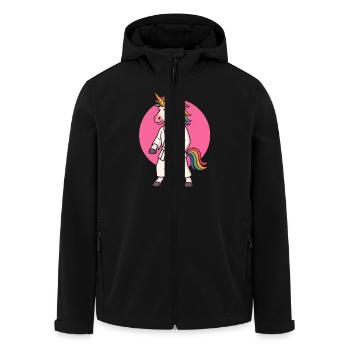Karaté Licorne dessin animé - Arts martiaux - Veste softshell homme en polyester recyclé Stanley/Stella - noir - Devant - AI Model Male 185 light (185cm)