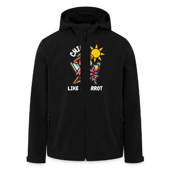 Parrot relaxing - Men’s Recycled Softshell Jacket by Stanley/Stella - black - Front - AI Model Male 185 light (185cm)