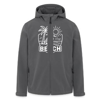 Icône des palmiers de l’île de la plage - Veste softshell homme en polyester recyclé Stanley/Stella - noir - Devant - AI Model Male 185 light (185cm)