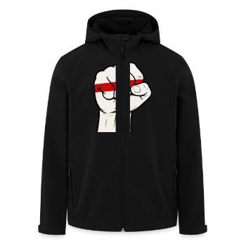 faust england - Recycelte Männer Softshell-Jacke von Stanley/Stella - Schwarz - Vorne - AI Model Male 185 light (185cm)