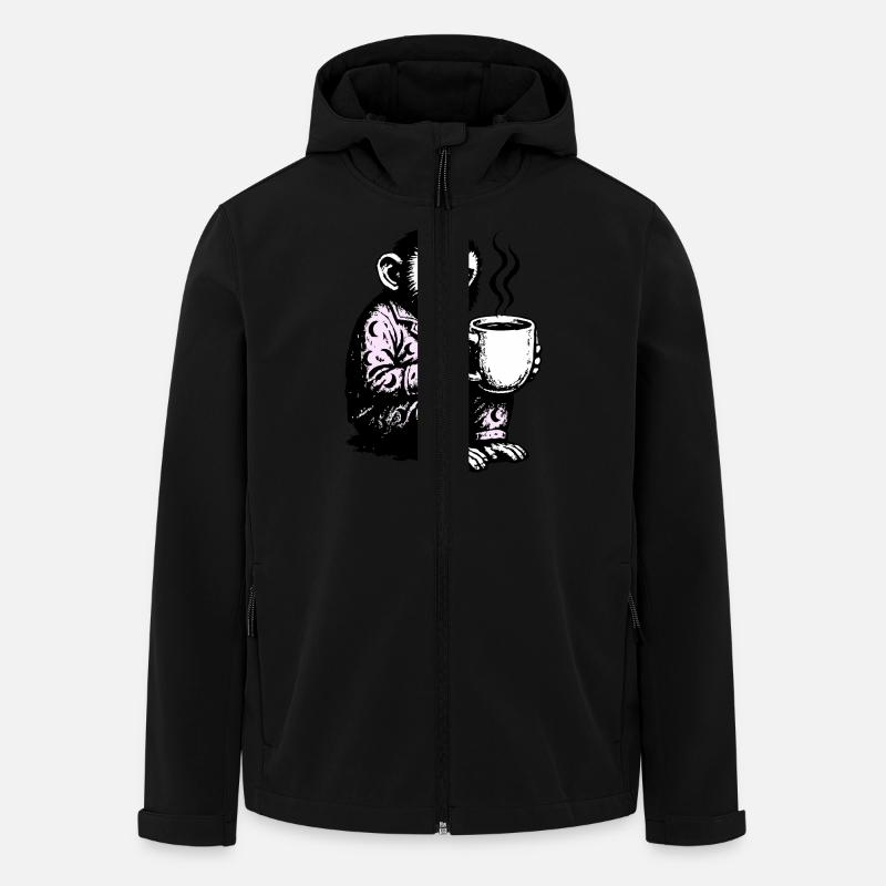 Ohne Kaffee am Morgen - Recycelte Männer Softshell-Jacke von Stanley/Stella - Schwarz