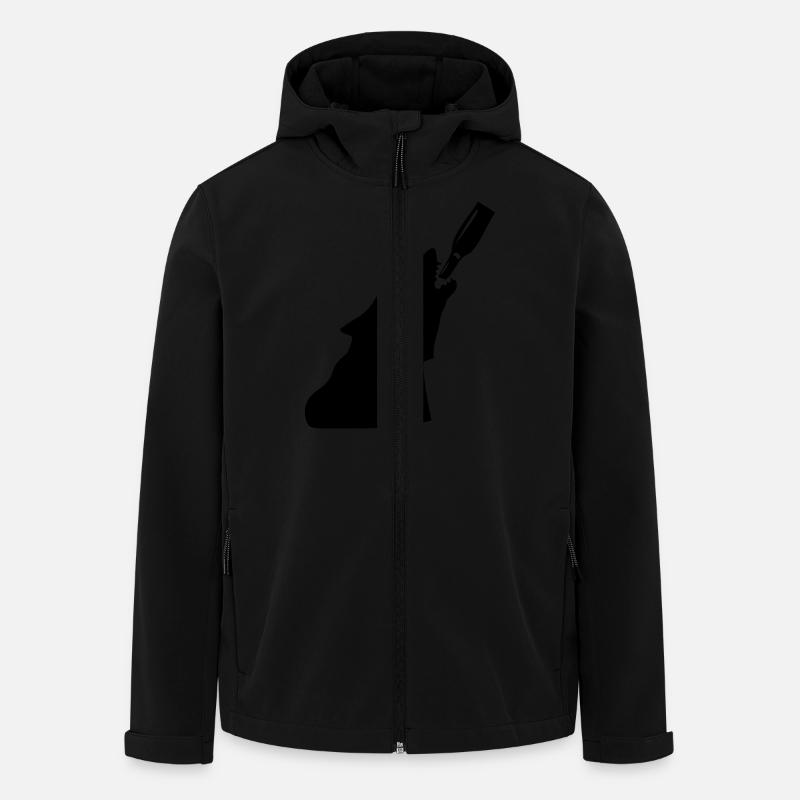 Besoffener Wolf - Recycelte Männer Softshell-Jacke von Stanley/Stella - Schwarz