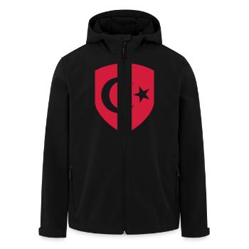 Türkische Flagge - Wappen - Recycelte Männer Softshell-Jacke von Stanley/Stella - Schwarz - Vorne - AI Model Male 185 light (185cm)