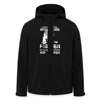 Wochenende- fischen - Recycelte Männer Softshell-Jacke von Stanley/Stella - Schwarz - Vorne - AI Model Male 185 light (185cm)