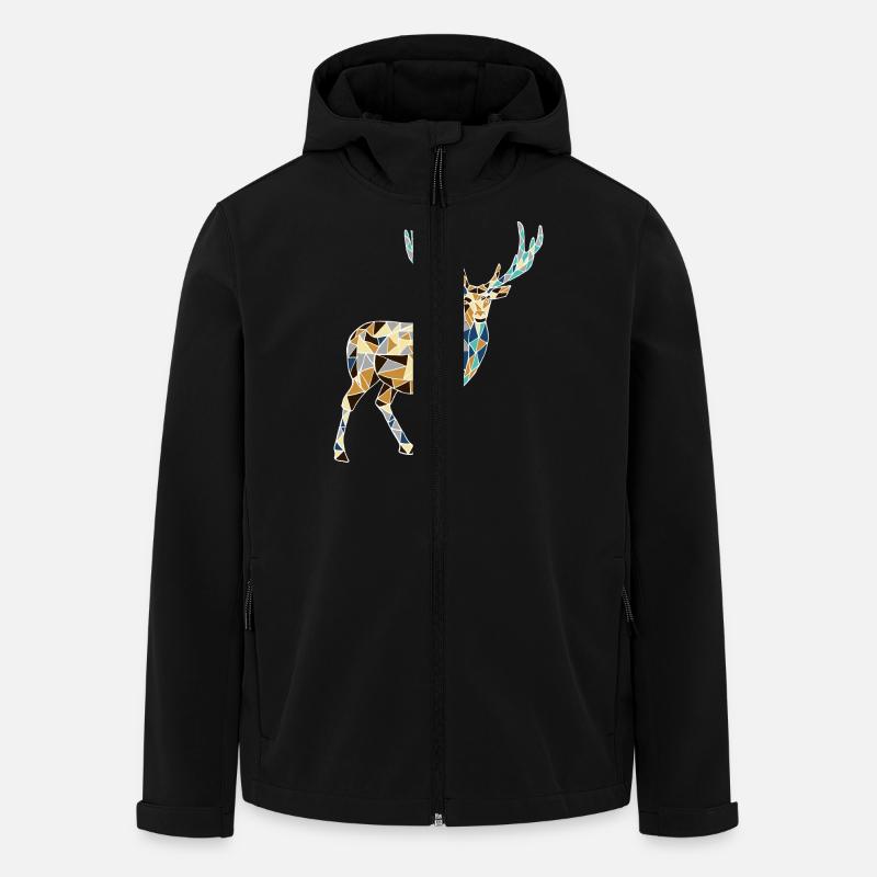 Yellow and blue deer - Men’s Recycled Softshell Jacket by Stanley/Stella - black