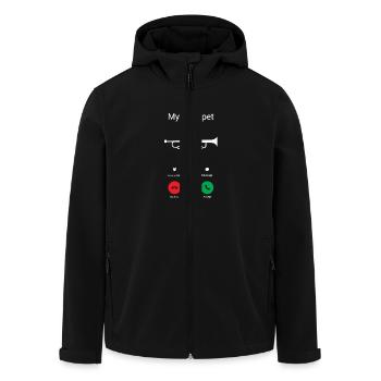 The trumpet calls - Men’s Recycled Softshell Jacket by Stanley/Stella - black - Front - AI Model Male 185 light (185cm)