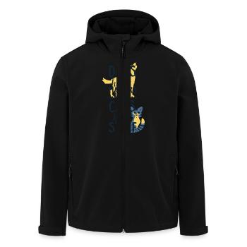 Dogs have masters,Cats have Staff- Hunde Katzen - Recycelte Männer Softshell-Jacke von Stanley/Stella - Schwarz - Vorne - AI Model Male 185 light (185cm)