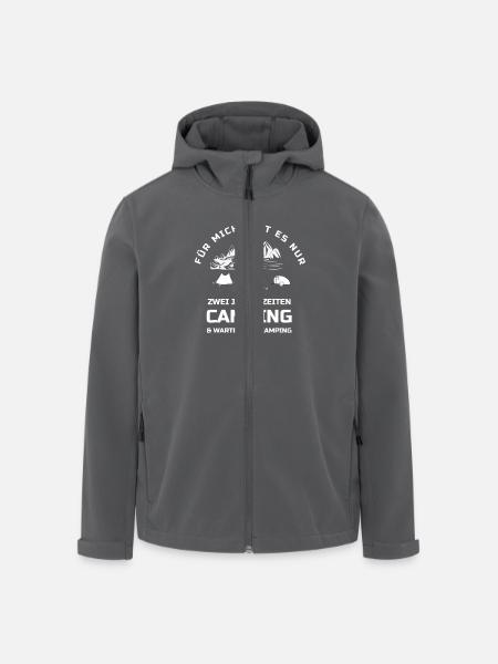 CAMPING- warten auf ... - Recycelte Männer Softshell-Jacke von Stanley/Stella - Schwarz