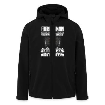 FEUERWEHRMANN - Ehre und Stolz - Recycelte Männer Softshell-Jacke von Stanley/Stella - Schwarz - Vorne - AI Model Male 185 light (185cm)