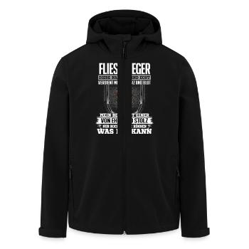 FLIESENLEGER - Ehre und Stolz - Recycelte Männer Softshell-Jacke von Stanley/Stella - Schwarz - Vorne - AI Model Male 185 light (185cm)