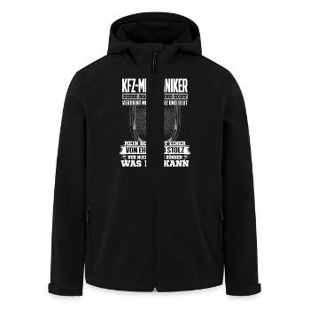 KFZ-MECHANIKER - Ehre und Stolz - Recycelte Männer Softshell-Jacke von Stanley/Stella - Schwarz - Vorne - AI Model Male 185 light (185cm)