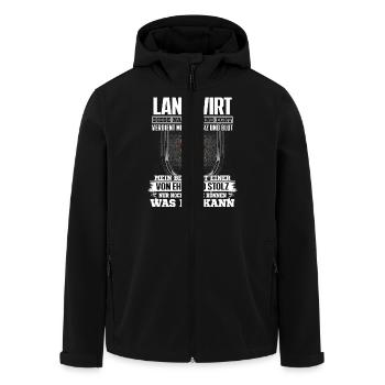 LANDWIRT - Ehre und Stolz - Recycelte Männer Softshell-Jacke von Stanley/Stella - Schwarz - Vorne - AI Model Male 185 light (185cm)