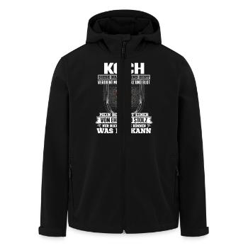 KOCH - Ehre und Stolz - Recycelte Männer Softshell-Jacke von Stanley/Stella - Schwarz - Vorne - AI Model Male 185 light (185cm)