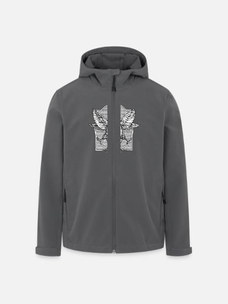 The rooster Vitruvian - Men’s Recycled Softshell Jacket by Stanley/Stella - black