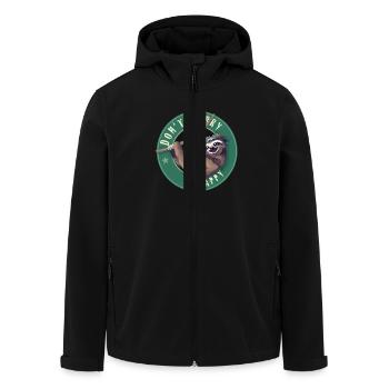 Sloth nerd lazy fun humor LOL chill - Men’s Recycled Softshell Jacket by Stanley/Stella - black - Front - AI Model Male 185 light (185cm)