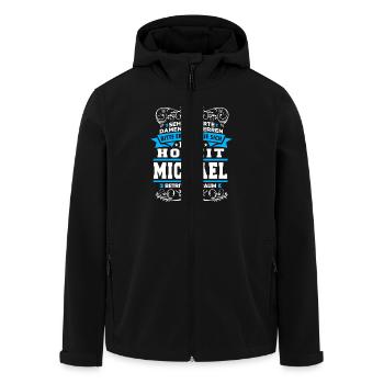 Eure Hoheit - Michael - Recycelte Männer Softshell-Jacke von Stanley/Stella - Schwarz - Vorne - AI Model Male 185 light (185cm)