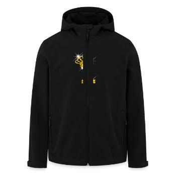 1 - Geburtstag - Krone - Kerze - Gold - Recycelte Männer Softshell-Jacke von Stanley/Stella - Schwarz - Vorne - AI Model Male 185 light (185cm)