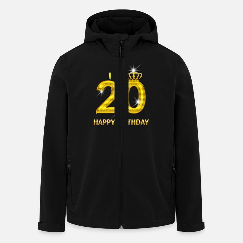 20-happy birthday - birthday - number gold - Men’s Recycled Softshell Jacket by Stanley/Stella - black