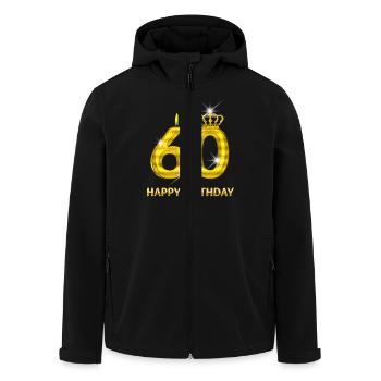 60 - happy birthday - birthday - number gold - Men’s Recycled Softshell Jacket by Stanley/Stella - black - Front - AI Model Male 185 light (185cm)