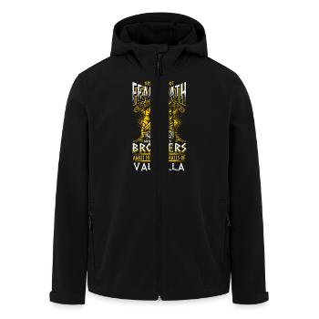 Does Not Fear Death - Viking - EN - Men’s Recycled Softshell Jacket by Stanley/Stella - black - Front - AI Model Male 185 light (185cm)