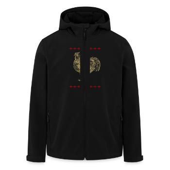 Goldener Hahn Henne Huhn - Recycelte Männer Softshell-Jacke von Stanley/Stella - Schwarz - Vorne - AI Model Male 185 light (185cm)