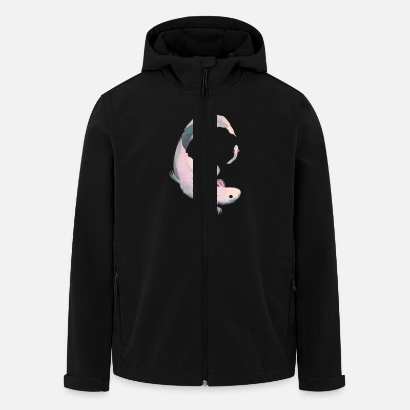 Axolotl Evolution - Recycelte Männer Softshell-Jacke Discoverer von Stanley/Stella - Schwarz