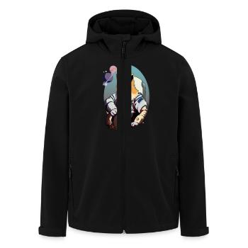 Fuchs Astronaut - Recycelte Männer Softshell-Jacke von Stanley/Stella - Schwarz - Vorne - AI Model Male 185 light (185cm)