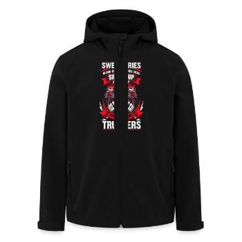 Suck it up butter cup - EN - Men’s Recycled Softshell Jacket by Stanley/Stella - black - Front - AI Model Male 185 light (185cm)