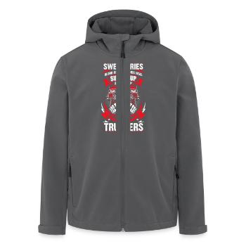 Suck it up butter cup - EN - Men’s Recycled Softshell Jacket by Stanley/Stella - anthracite - Front - AI Model Male 185 light (185cm)