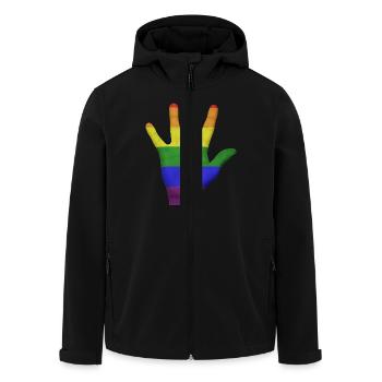 main LGBT PRIDE - Veste softshell homme en polyester recyclé Stanley/Stella - noir - Devant - AI Model Male 185 light (185cm)