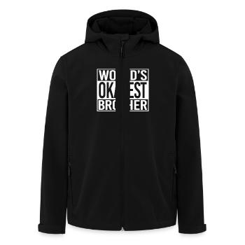 World's okayest Brother - Men’s Recycled Softshell Jacket by Stanley/Stella - black - Front - AI Model Male 185 light (185cm)