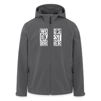 World's okayest Brother - Men’s Recycled Softshell Jacket by Stanley/Stella - anthracite - Front - AI Model Male 185 light (185cm)