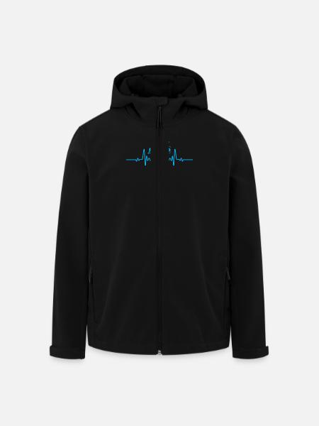Plane - pilot - heartbeat - Men’s Recycled Softshell Jacket by Stanley/Stella - black