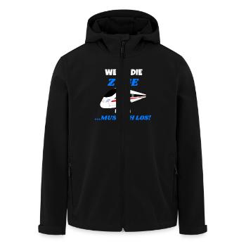 Eisenbahn - Wenn die Züge rufen.. - T-Shirt - Recycelte Männer Softshell-Jacke von Stanley/Stella - Schwarz - Vorne - AI Model Male 185 light (185cm)