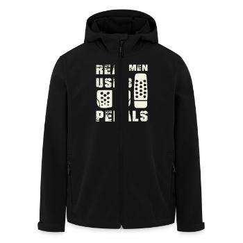 Real Men Pedals Shirts - Veste softshell homme en polyester recyclé Stanley/Stella - noir - Devant - AI Model Male 185 light (185cm)