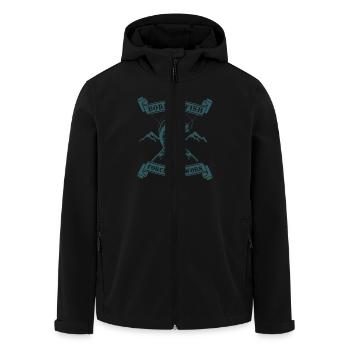 Born to fish forced to work - Men’s Recycled Softshell Jacket by Stanley/Stella - black - Front - AI Model Male 185 light (185cm)