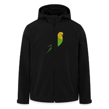 Budgerigar - Green Yellow Welli - Men’s Recycled Softshell Jacket by Stanley/Stella - black - Front - AI Model Male 185 light (185cm)