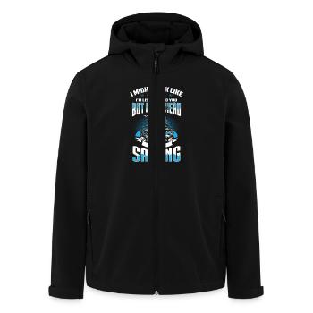 Sailing in my Head - EN - Veste softshell homme en polyester recyclé Stanley/Stella - noir - Devant - AI Model Male 185 light (185cm)