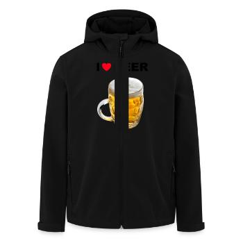 I Love Beer - Men’s Recycled Softshell Jacket by Stanley/Stella - black - Front - AI Model Male 185 light (185cm)