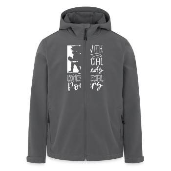 With Special Needs Comes Special Powers - Veste softshell homme en polyester recyclé Stanley/Stella - charbon - Devant - AI Model Male 185 light (185cm)
