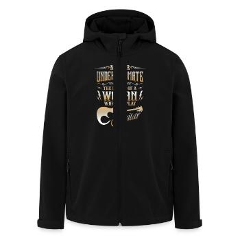 Never underestimate the power of a guitar woman - Men’s Recycled Softshell Jacket by Stanley/Stella - black - Front - AI Model Male 185 light (185cm)