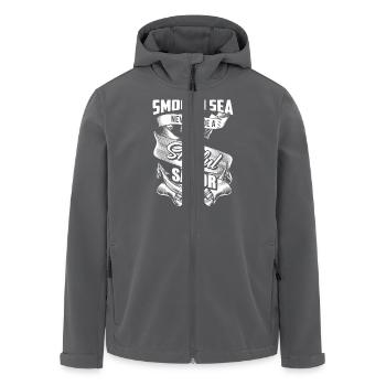 Smooth Sea - Skillful Sailor - EN - Veste softshell homme en polyester recyclé Stanley/Stella - charbon - Devant - AI Model Male 185 light (185cm)